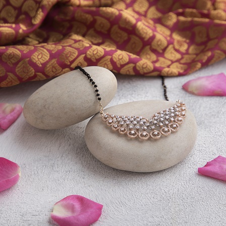 Modern diamond mangalsutra pendant
