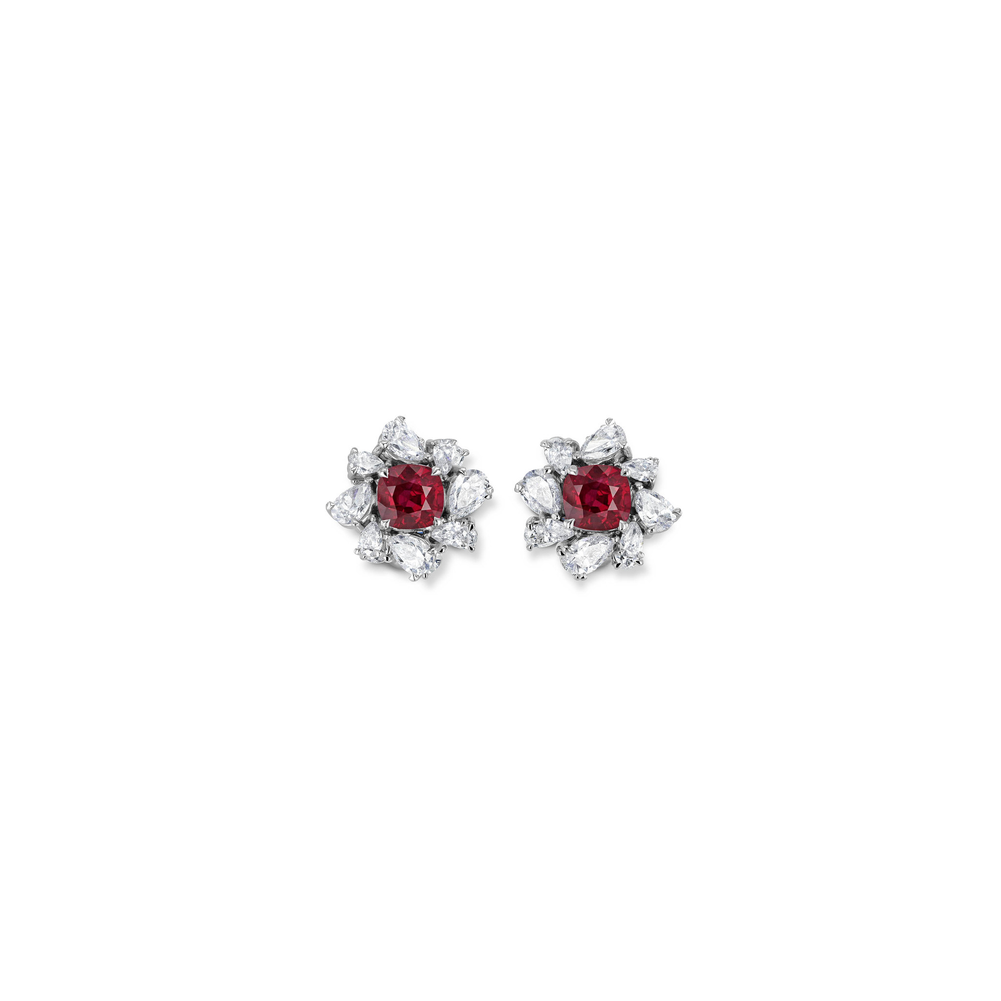 Ruby and diamond earrings