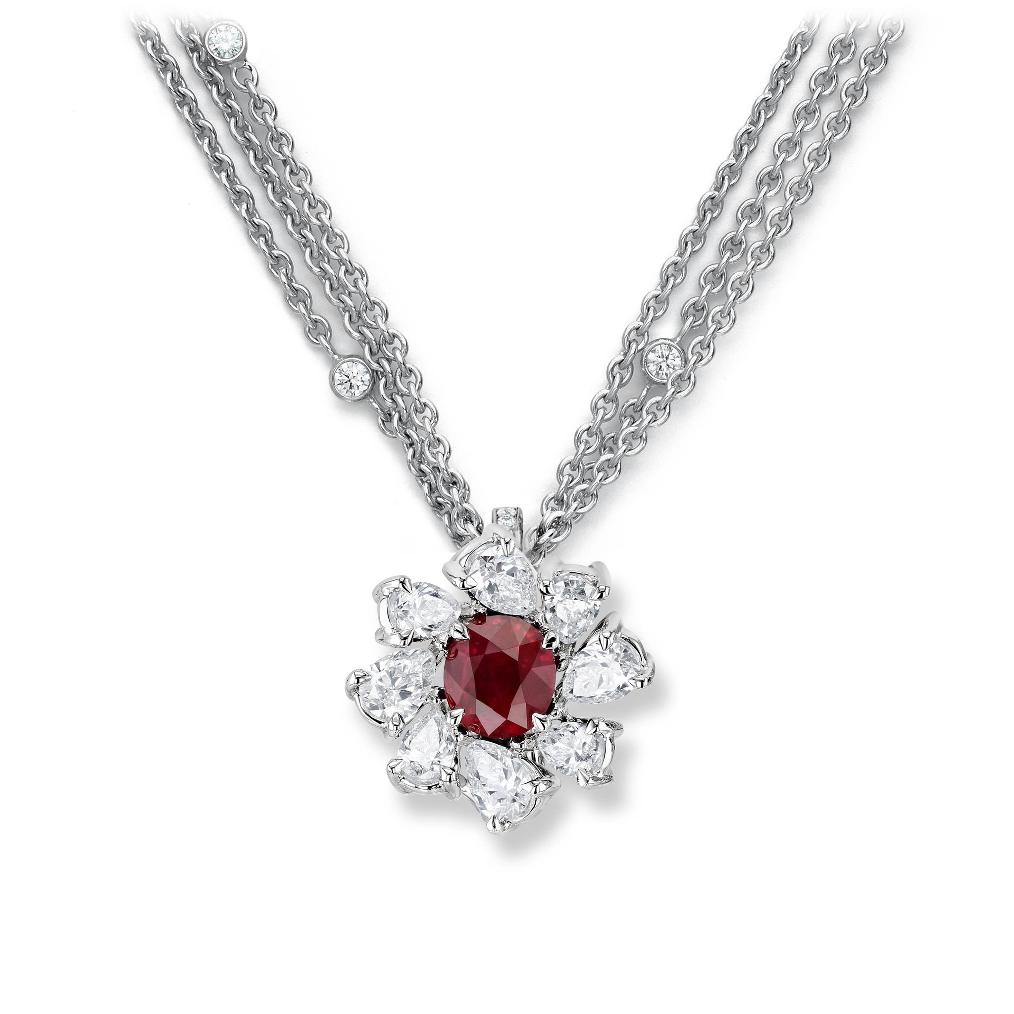 Ruby pendant set