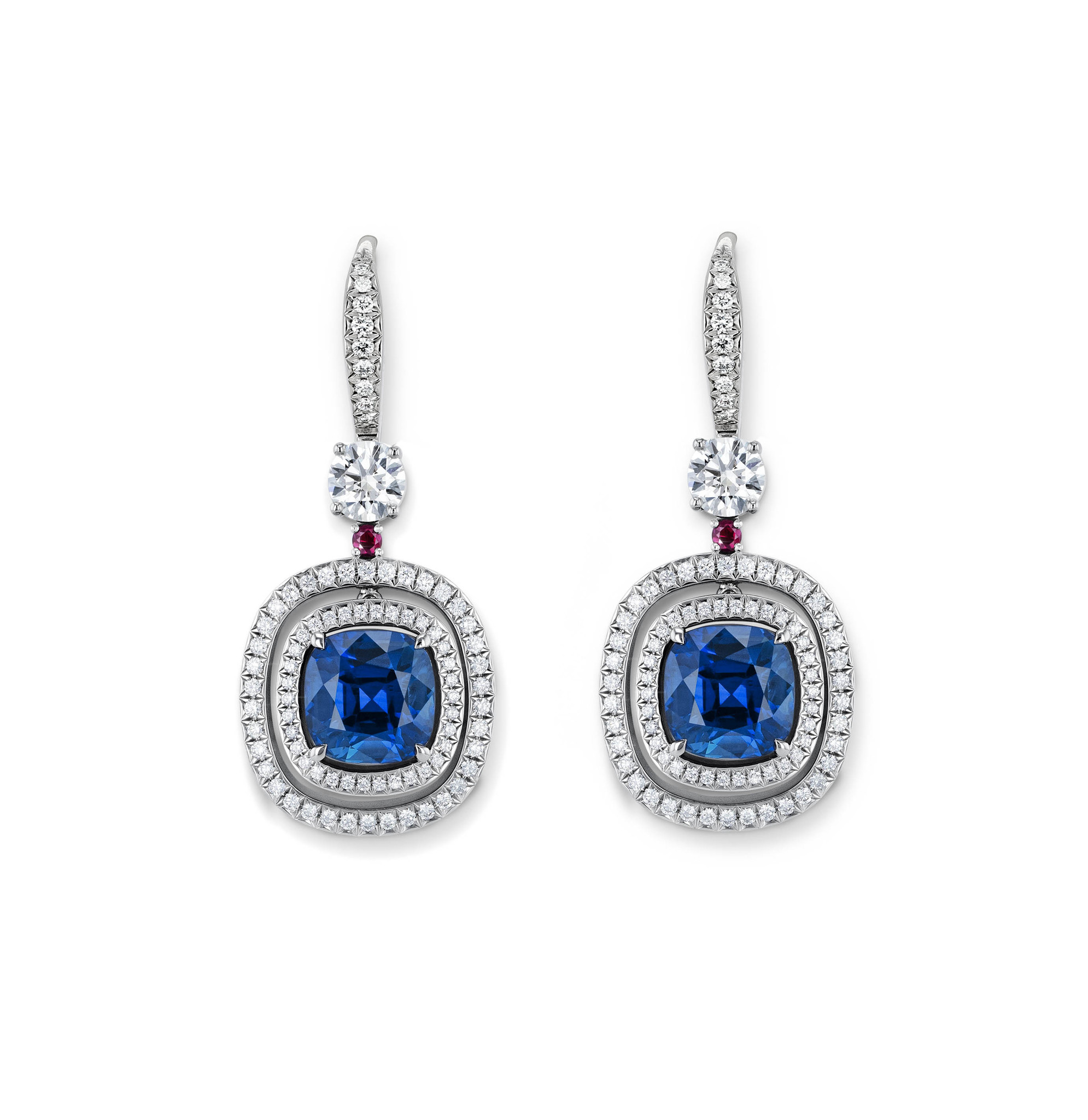 Sapphire and diamond earrings
