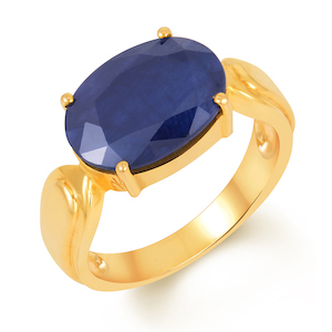 Blue sapphire neelam gold ring