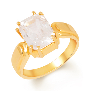 Yellow sapphire gold ring, certified